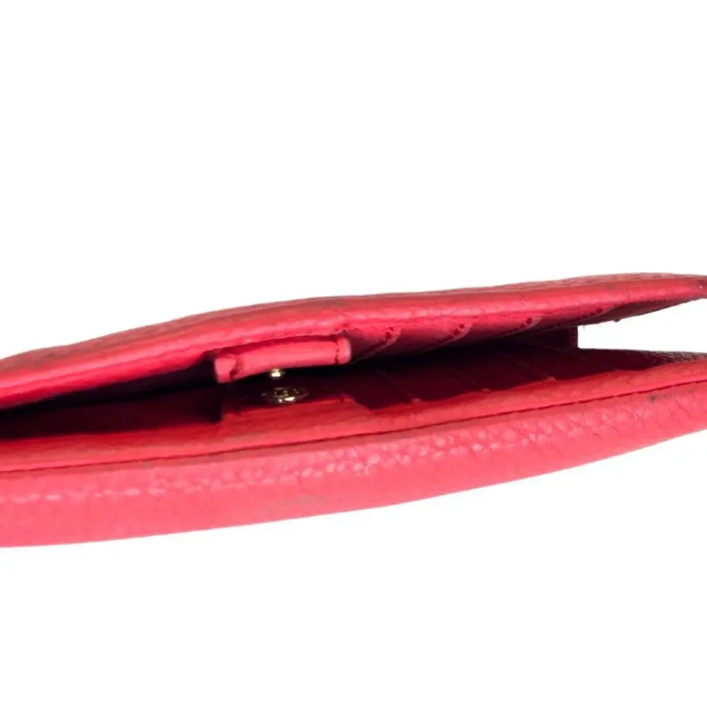 Fossil Red Pebbled Leather Wallet Clutch Card‎ Holder Zip Around Organizer Snap